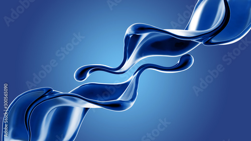 Splash fluid. 3d illustration, 3d rendering.