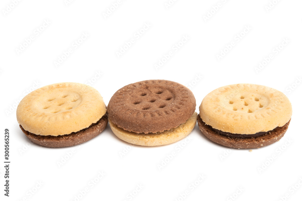 double cookie with chocolate isolated double cookie with chocolate isolated
