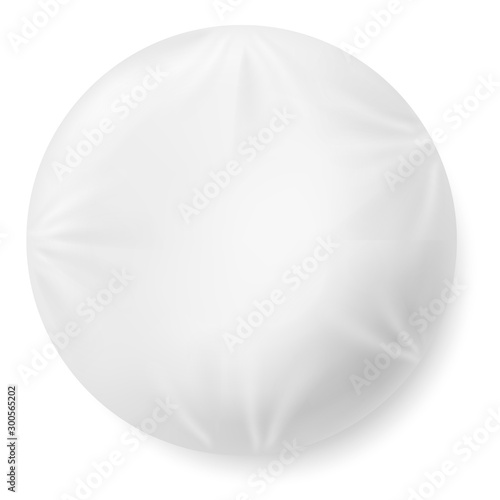 Realistic 3d soft white pillow in shape of circle