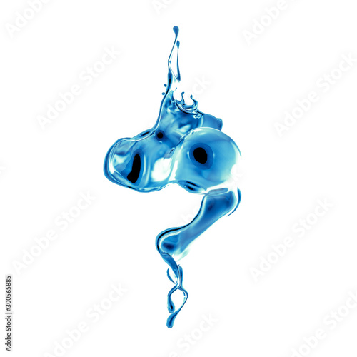 Splash fluid. 3d illustration, 3d rendering.