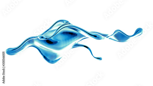Splash fluid. 3d illustration, 3d rendering.