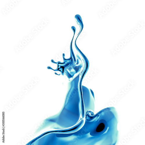 Splash fluid. 3d illustration, 3d rendering.