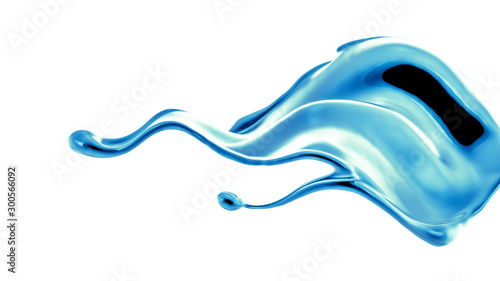 Splash fluid. 3d illustration, 3d rendering.