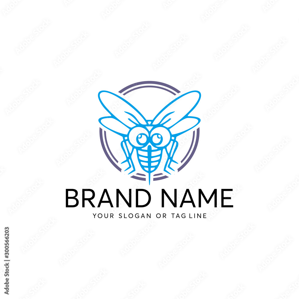 mosquito logo design vector template white background