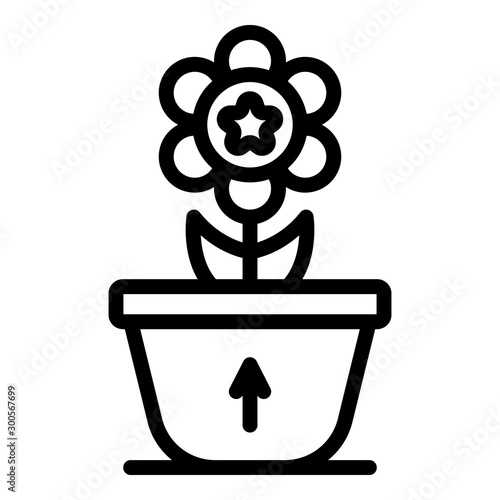 Startup flower pot icon. Outline startup flower pot vector icon for web design isolated on white background
