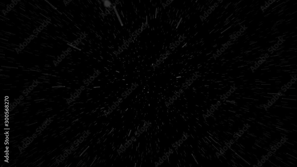 Star Field Wormhole Space Travel Loop Animation. Moving Fast Through Stars in Space.