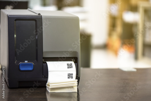 Barcode label printer. Printing Barcode