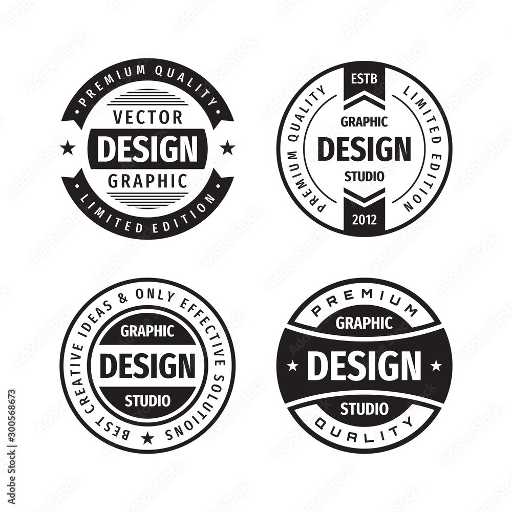 Design graphic badge logo vector set in retro vintage style. Premium ...