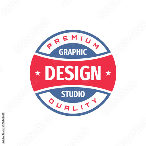 Design graphic badge vector logo in retro vintage style. Premium quality, limited edition. Emblem template. 
