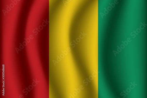 Guinea flag background with cloth texture. Guinea Flag vector illustration eps10.