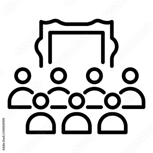 Exhibition center icon. Outline exhibition center vector icon for web design isolated on white background