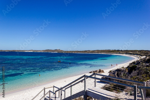 Salmon Bay on Rottnest Island with its vibrant blue waters perfect for snorkelling  Rottnest Island  Australia
