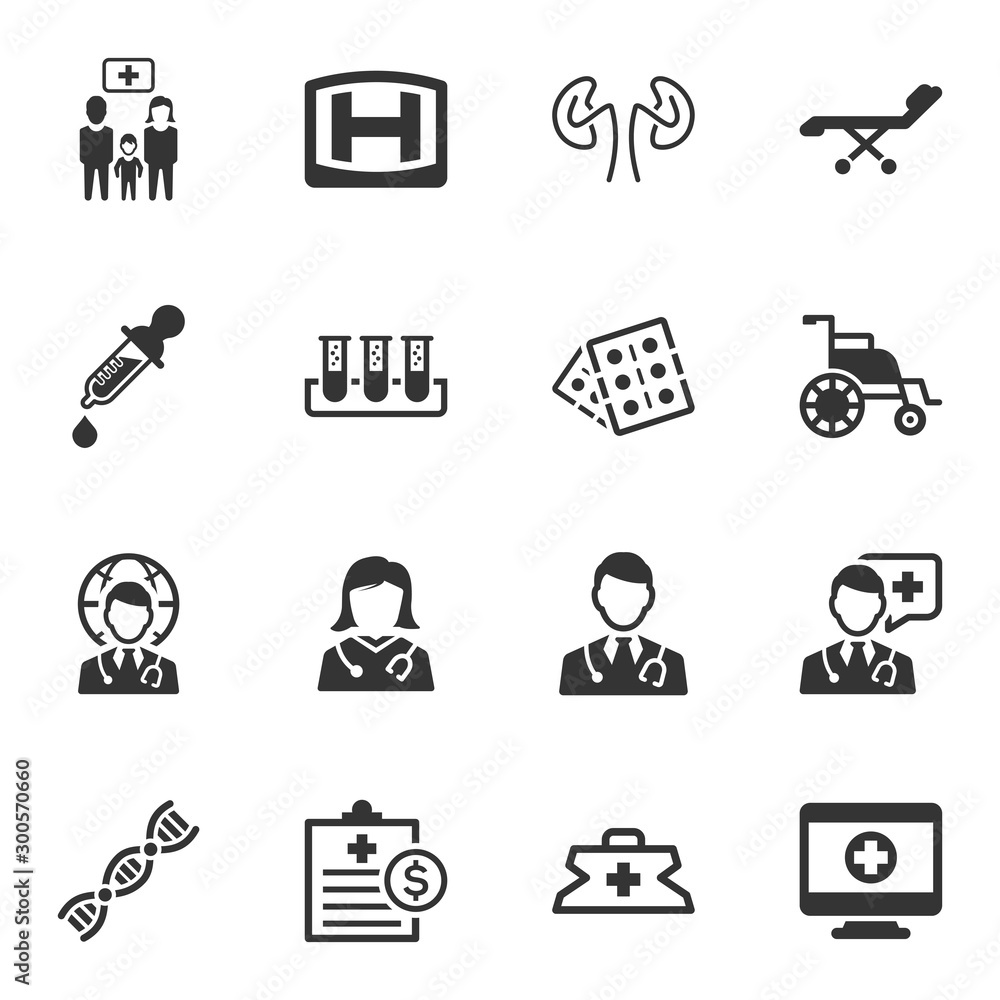 Medical & Healthcare icons - Grey Version