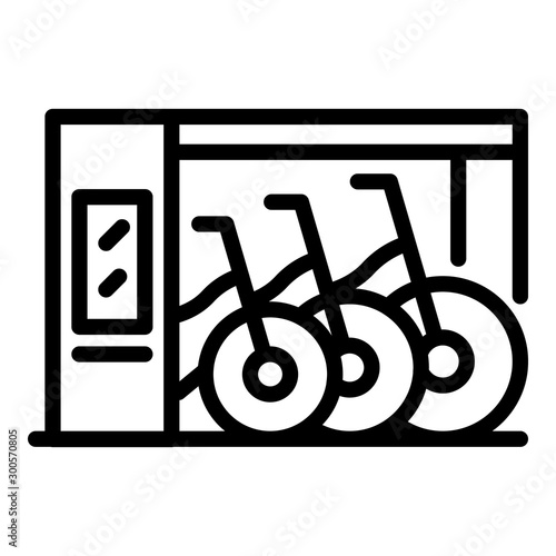 City bike rent icon. Outline city bike rent vector icon for web design isolated on white background