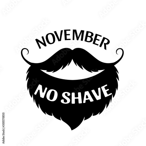 November. Beard and mustache as symbol of prostate cancer awareness. No shave.