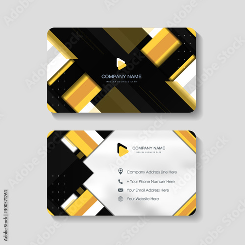Modern Abstract Business Card With Yellow Black Color