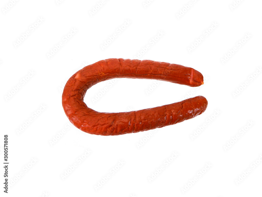 smoked sausage isolated on white background smoked sausage isolated on white background
