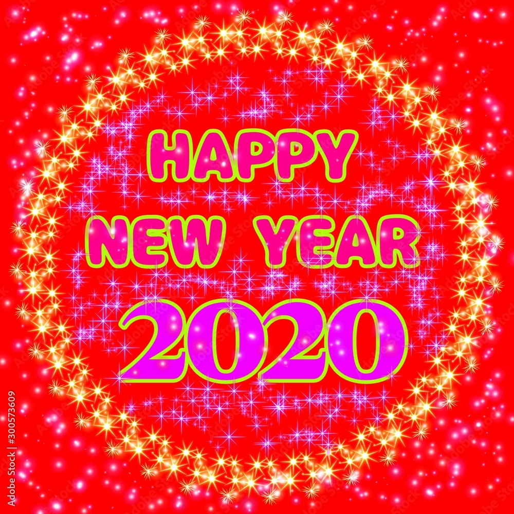 happy new year greeting lettering for poster and banner
