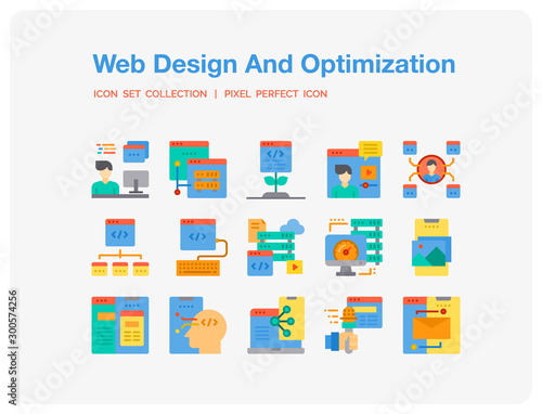 Web Design Icons Set. UI Pixel Perfect Well-crafted Vector Thin Line Icons. The illustrations are a vector.