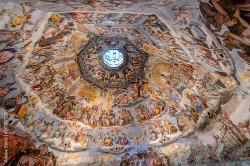 Fotomurale Florence, Italy - August 26, 2018: Interior of the dome - Cattedrale di Santa Ma