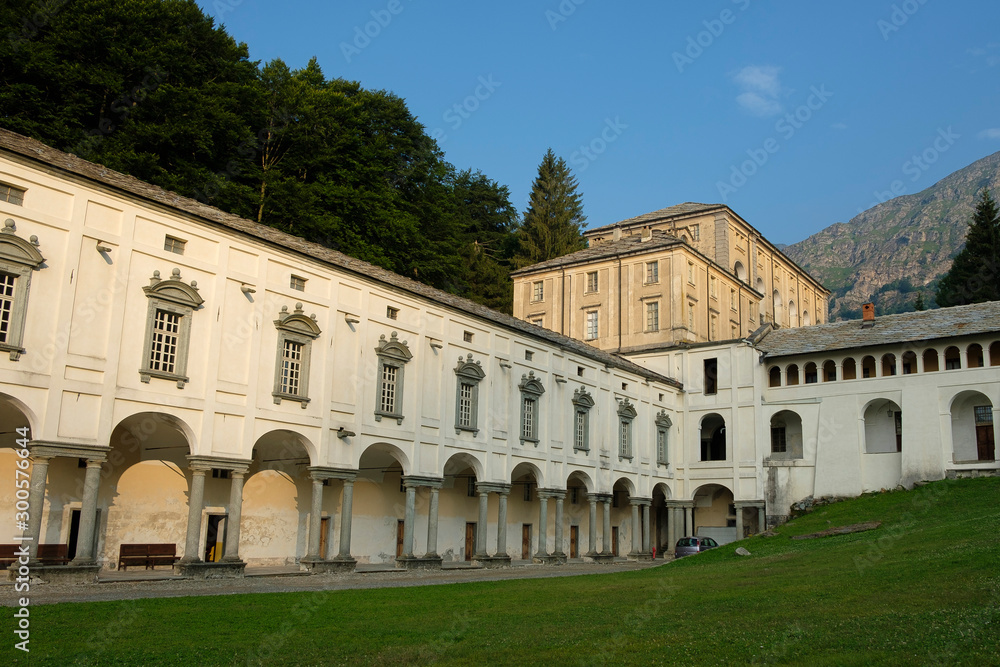 Baroque building of the pilgrimage town Oropa in the Italian Piedmont