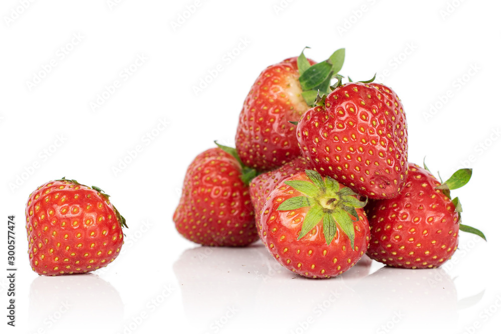 Lot of whole fresh red strawberry isolated on white background Lot of whole fresh red strawberry isolated on white background