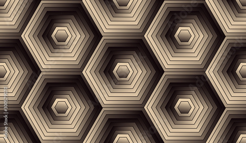 hexagonal lights seamless retro ivory brown