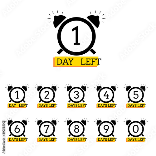 Days left number clock design for web project eps 10 vector