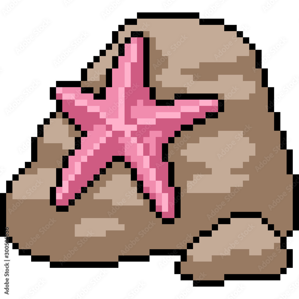 Fototapeta premium vector pixel art starfish