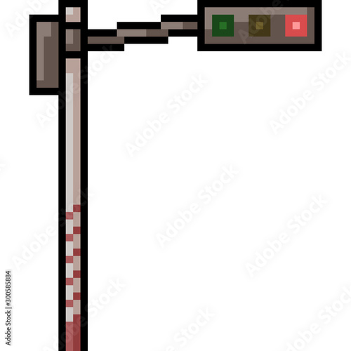 vector pixel art traffic light