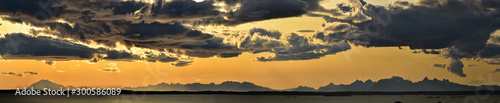 Sunset on Snæfellsnes peninsula - stitched panorama