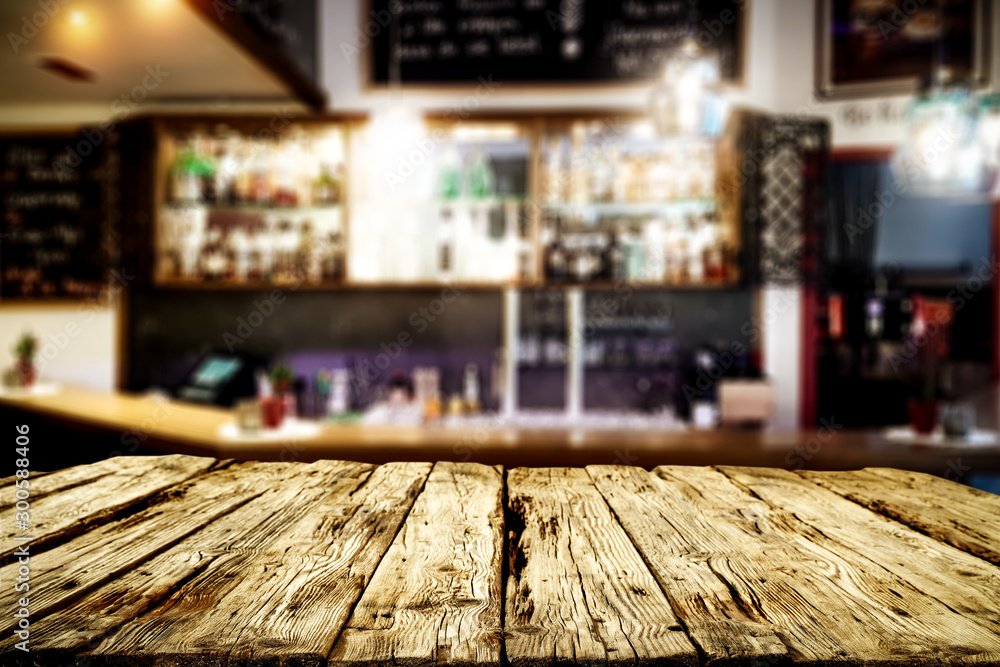 Obraz premium Desk of free space and kitchen interior 