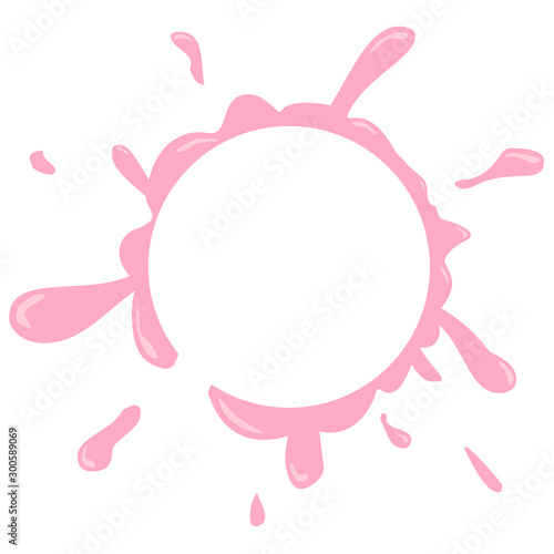 Bursting bubble gum sticker for design. Cartoon template isolated on white background. Color tag / badge / icon / label . Vector sale illustration for store . Bubble 1.