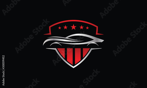 Auto car Logo Template vector icon Silver and red colors, Garage. Car Services symbol. Cars sign illustration. Design automobile logo vector. Automotive logo icon. Automobile logo symbol. Car service 