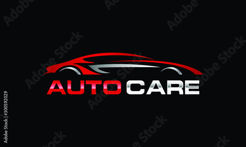 Auto car Logo Template vector icon Silver and red colors, Garage. Car Services symbol. Cars sign illustration. Design automobile logo vector. Automotive logo icon. Automobile logo symbol. Car service 