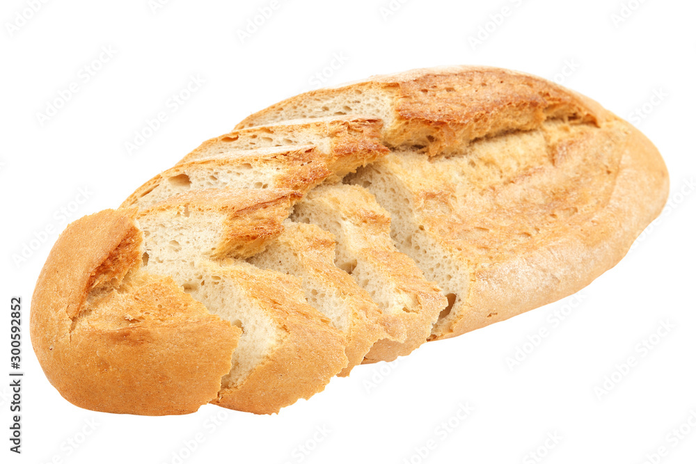 Wheat loaf of bread isolated on white background Wheat loaf of bread isolated on white background