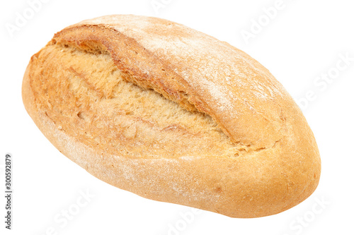 Wheat loaf of bread isolated on white background © trotzolga