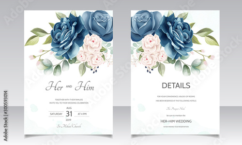 beautiful floral wreath wedding invitation card template