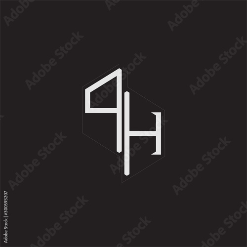 PH Initial Letters logo monogram with up to down style isolated on black background