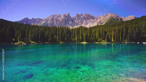 Karersee lake in the Dolomites, South Tyrol, Italy photo