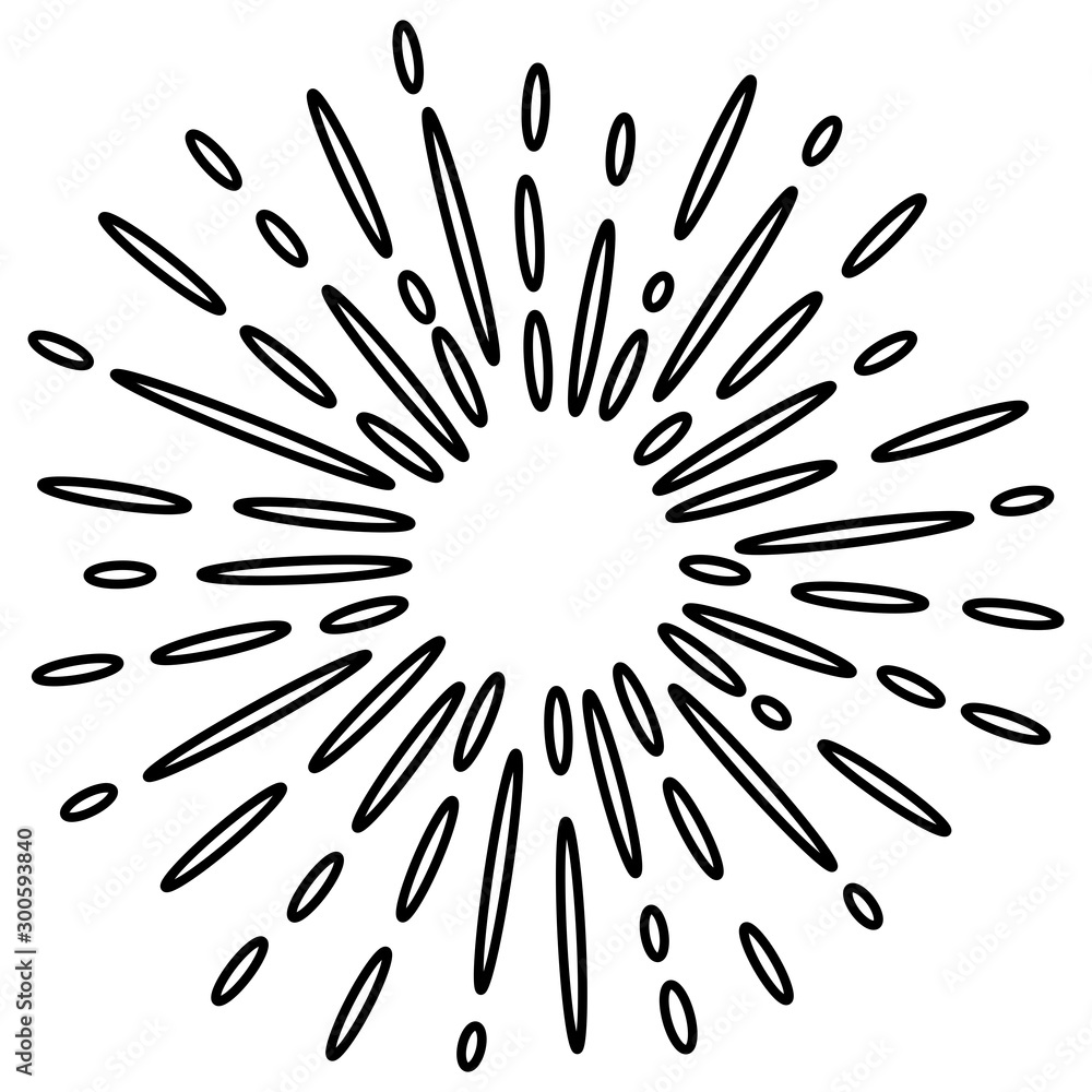 Obraz premium doodle design element, starburst, firework, sunburst, explosion for concept design.
