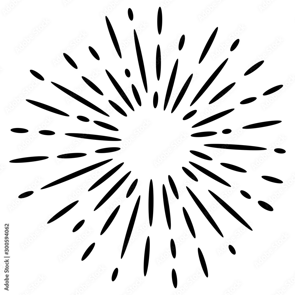 Obraz premium doodle design element, starburst, firework, sunburst, explosion for concept design.