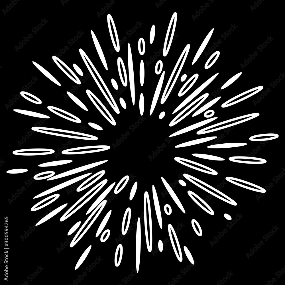 Obraz premium doodle design element, starburst, firework, sunburst, explosion for concept design.