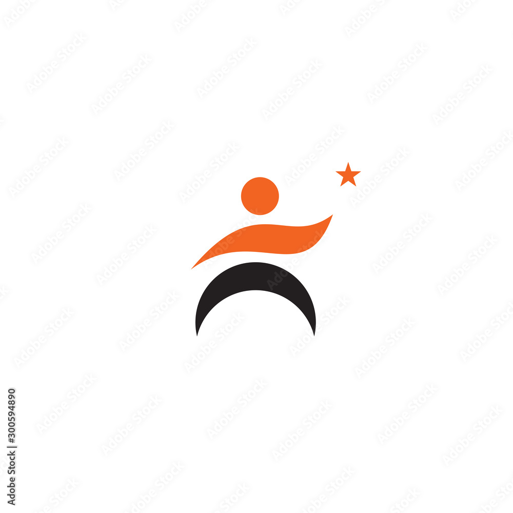 Human character logo design template Human character logo design template