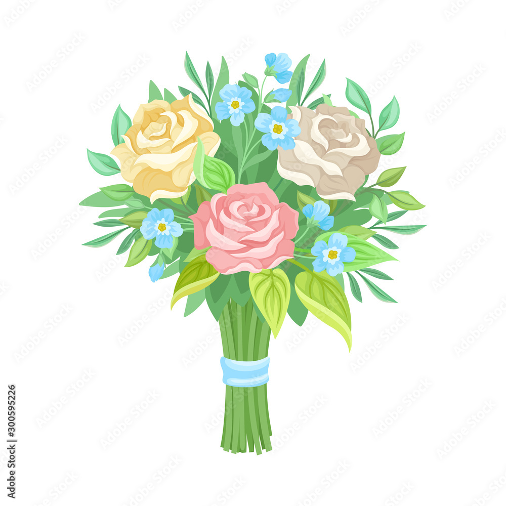 Obraz premium Cute and Elegant Wedding Bouquet Vector Illustration