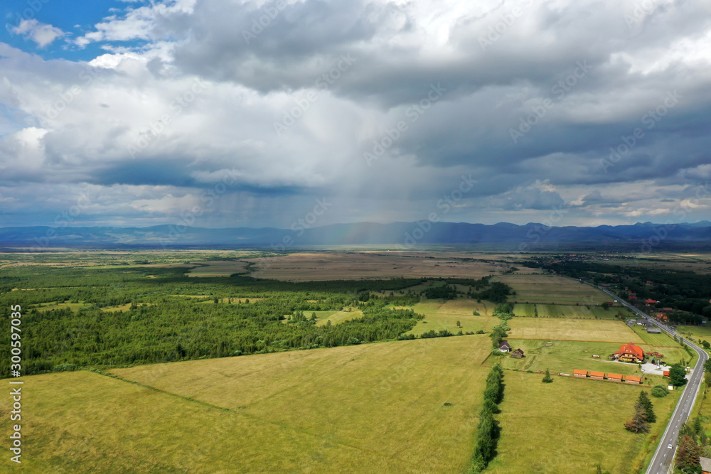 Aerial view of country landscape in the summer. Aerial view of country landscape in the summer.