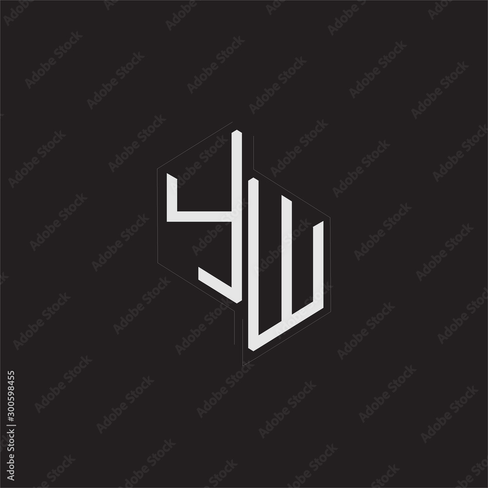YW Initial Letters logo monogram with up to down style isolated on black background - obrazy, fototapety, plakaty 