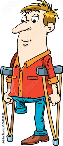 Disabled man. A man with an amputated leg