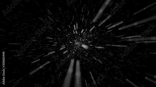 Star Field Wormhole Space Travel. Moving Fast Through Stars in Space.