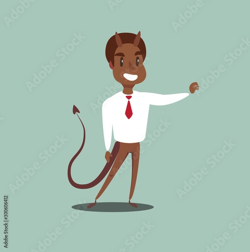 Evil business man . Stock flat vector illustration.